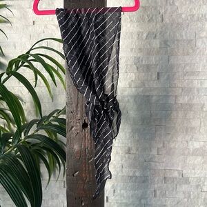 Coach Vintage Silk Black White Logo Ponytail Bag Scarf